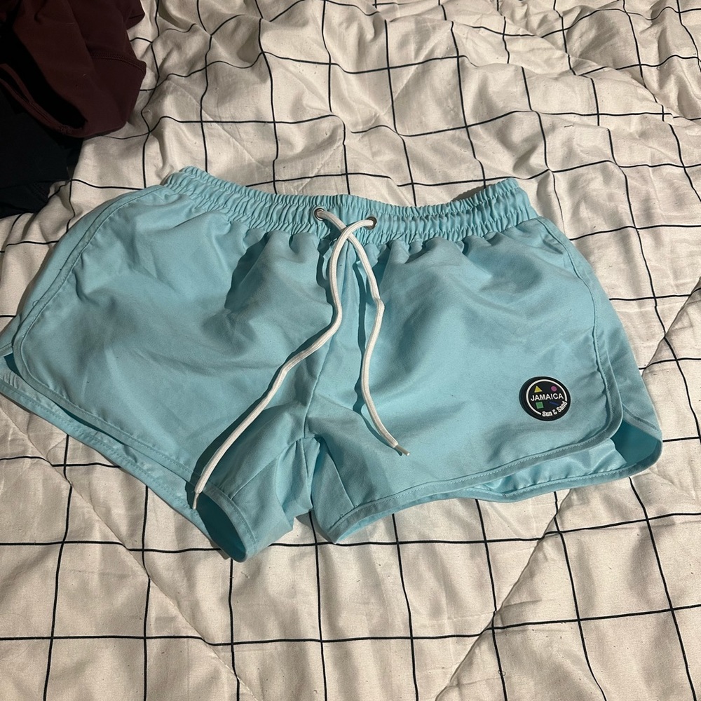 blue shorts